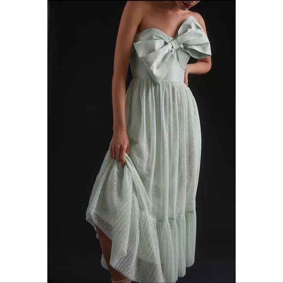 Anthropologie Tulle Bow-Tie Midi Dress Size 16 NWT - Picture 4 of 11